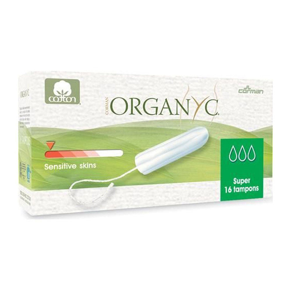 Organyc Super Cotton Tampons with Non Applicator, 16 Ea